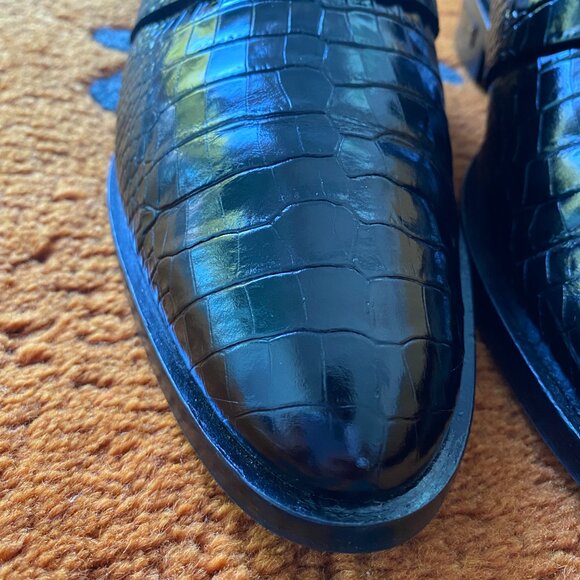 Freda Salvador Keen Black Croc Mules 7.5 - Picture 4 of 12